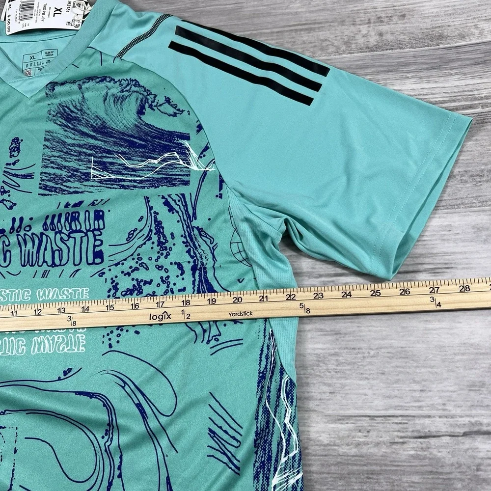Adidas Tiro PrimeBlue Sz XL Parley Soccer Jersey Mint Green Blue IB3181 Athletic
